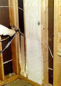 Licensed professional installing spray foam insulation in Frankfort, Illinois.