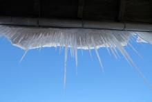 Icicles hanging from roof