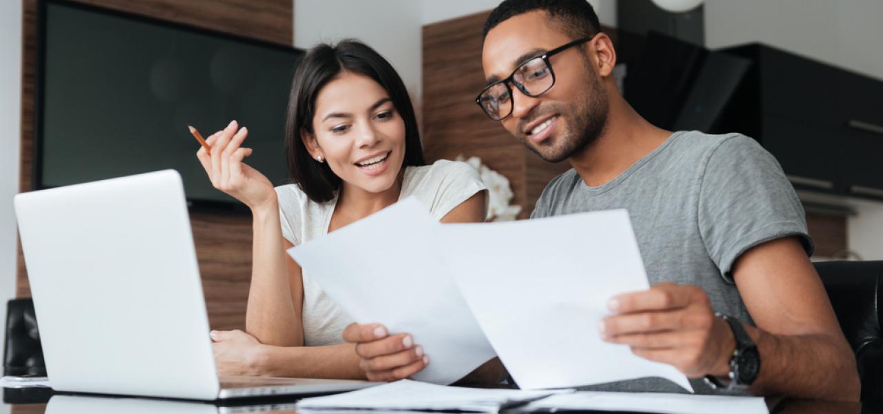 couple working on joint finances together