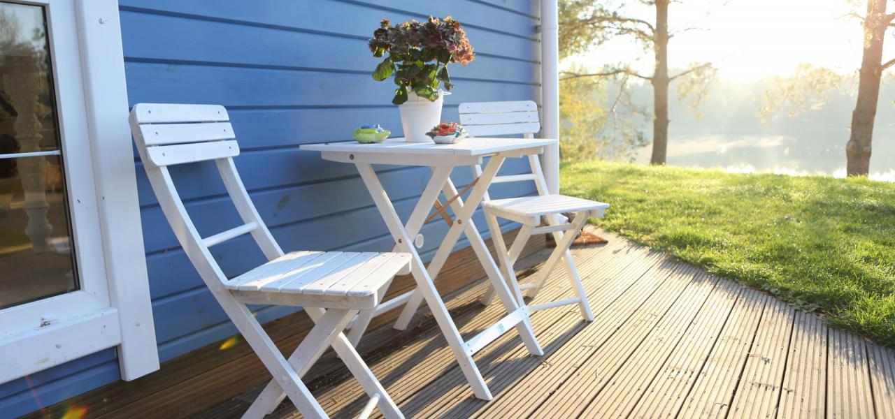 summer terrace, table and chairs