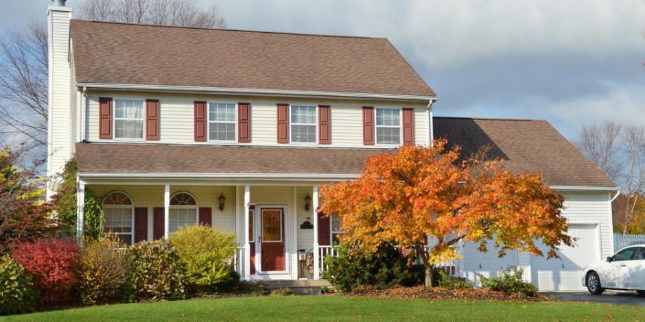 suburban home fall season