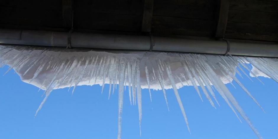 Icicles hanging from roof